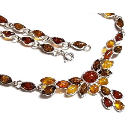 Bernstein Kette Collier Silber 925 BC61