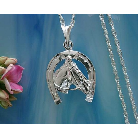 Pferdekopf Anhänger Silber-925 Silber Pferd Silberschmuck UE01