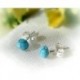 Türkis Ohrstecker Silber 925 blau gy