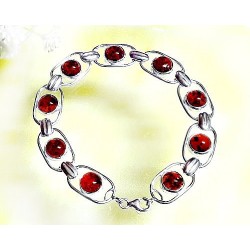 Bernstein Armband Silber 925 braun Bernsteinarmband bb104