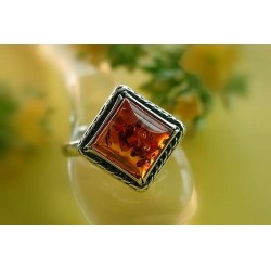 Bernsteinring Silber 925 braun Bernsteinschmuck xz