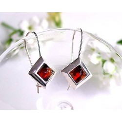 Bernstein Ohrhänger Ohrringe Sterlingsilber Silber 925 BH08