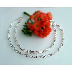 Singapurkette Silber 42 cm - 45 cm Kette Silber-925 KF02