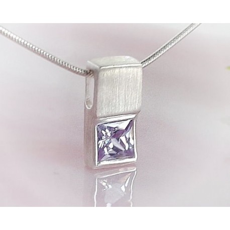 Anhänger Silber-925 Zirkonia lila Silberschmuck SP14