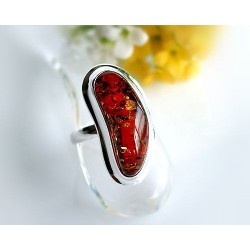 Bernstein Ring Silber 925 Bernsteinschmuck 17,5mm  BY31