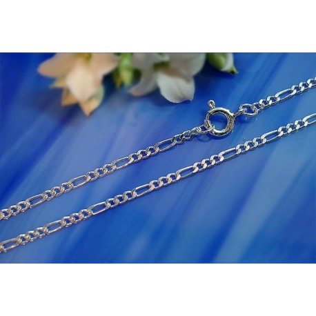 Figarokette 38cm bis 100 cm Silber 925 KF75