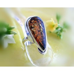 Bernstein Ring Silber 925 Bernsteinschmuck  BU34