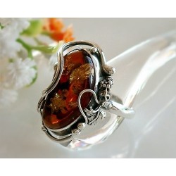 Bernstein Ring Silber 925 Bernsteinschmuck 19,5 mm BK15