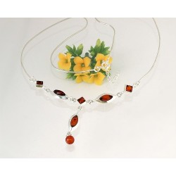 Bernstein Collier Kette Silber 925 CH79