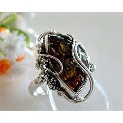 Bernstein Ring Silber 925 Bernsteinschmuck BK21