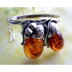 Bernsteinschmuck - Bernstein Armreif Silber-925  (BX82)