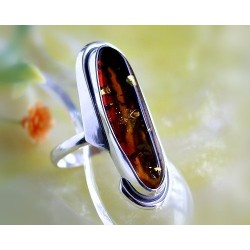 Bernstein Ring Silber 925 20 mm Bernsteinschmuck BK56