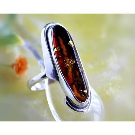 Bernstein Ring Silber 925 20 mm Bernsteinschmuck BK56