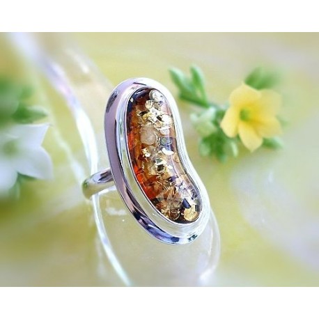Bernstein Ring Silber 925 Bernsteinschmuck BU42