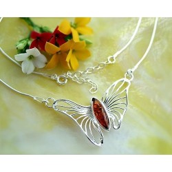 Bernstein Collier Kette Silber 925 BC89