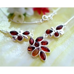 Bernstein Collier Kette Silber 925 BC93