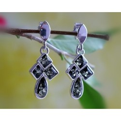 Bernstein Ohrstecker Silber 925 grün bd31