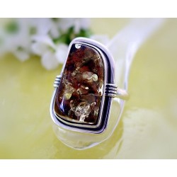 Bernstein Ring 20 mm Silber 925 Bernsteinschmuck BG46