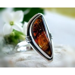 Bernstein Ring Silber 925 Bernsteinschmuck 20,5 mm BG52