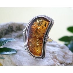 Bernstein Ring Silber 925 Bernsteinschmuck 18 mm BG97