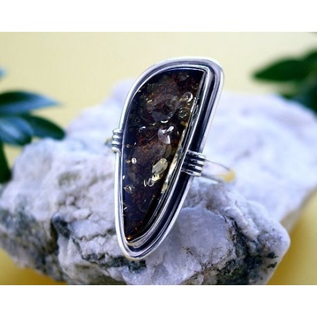 Bernstein Ring  Silber 925 Bernsteinschmuck BN06