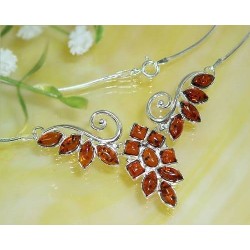 Bernsteinschmuck  Bernstein Collier Silber 925 BE26