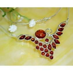 Bernsteinschmuck  Bernstein Collier Silber 925 BE25