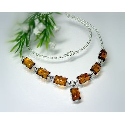 Bernsteinschmuck  Bernstein Collier  Silber 925  BE35