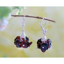 Bernstein Ohrhänger Ohrringe cognac Sterlingsilber Silber 925 BH77a