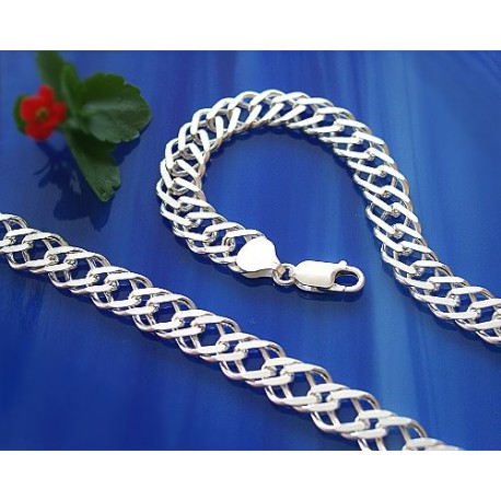 Armband Panzer Doppelpanzer Silber 925 KK14