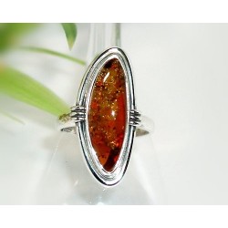 Bernstein Ring 18 mm Silber 925 Bernsteinschmuck BN46