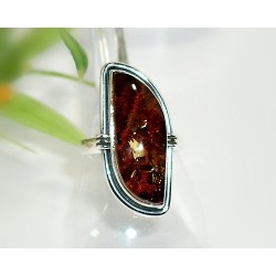 Bernstein Ring Silber 925 Bernsteinschmuck 17,5 mm BN36