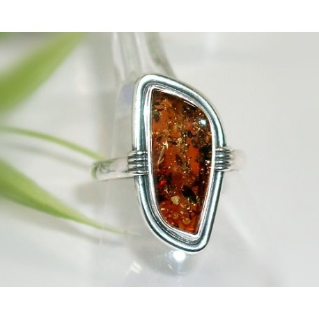 Bernstein Ring Silber 925 Bernsteinschmuck 20 mm BN41