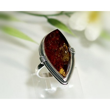 Bernstein Ring Silber 925 Bernsteinschmuck 19,5 mm BN75