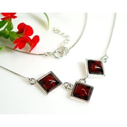 Bernsteinschmuck - Bernstein-Collier  Silber-925  (BE85)
