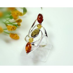 Bernstein Ring Silber 925 Bernsteinschmuck  (CD09)