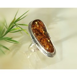 Bernstein Ring Silber 925 18 mm Bernsteinschmuck CI24