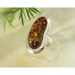 Bernstein Ring Silber 925 18 mm Bernsteinschmuck  CI29