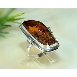 Bernstein Ring Silber 925 18 mm Bernsteinschmuck  CI36