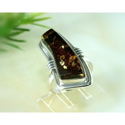 Bernstein Ring Silber 925 18 mm Bernsteinschmuck CI37