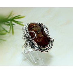 Bernstein Ring Silber 925 Bernsteinschmuck 18,5 mm CI72