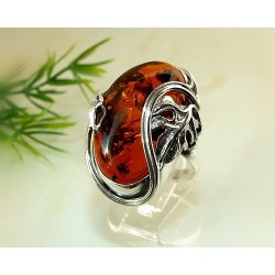 Bernstein Ring Silber 925 Bernsteinschmuck 19,5 mm CI85