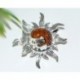 Bernsteinschmuck  Brosche Sonne Silber 925  BO90
