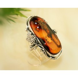 Bernstein Ring Silber 925 Bernsteinschmuck 20 mm CI08