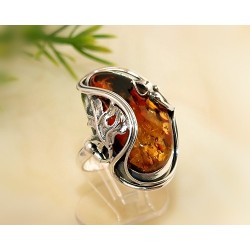 Bernstein Ring 19,5 mm Silber 925 CI61