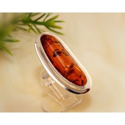 Bernstein Ring Silber 925 Bernsteinschmuck 19 mm CI59