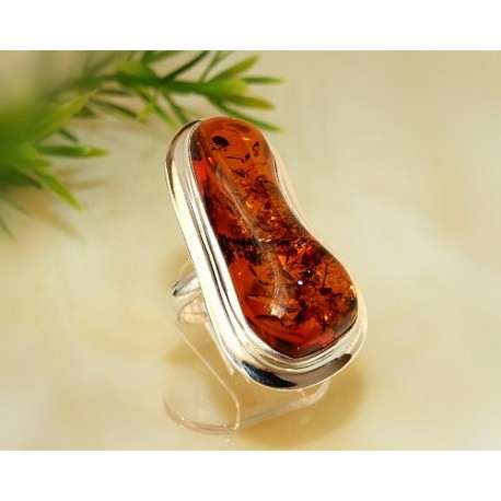 Bernstein Ring Silber 925 Bernsteinschmuck 18,5 mm CI54