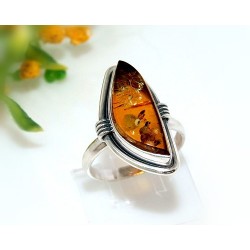 Bernstein Ring Silber 925 Bernsteinschmuck 20 mm CJ16