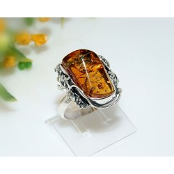 Bernstein Ring Silber 925 Bernsteinschmuck 20,5 mm CJ17