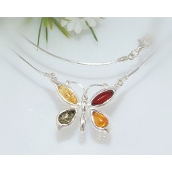 Bernstein Collier Silber 925 Halskette CH61